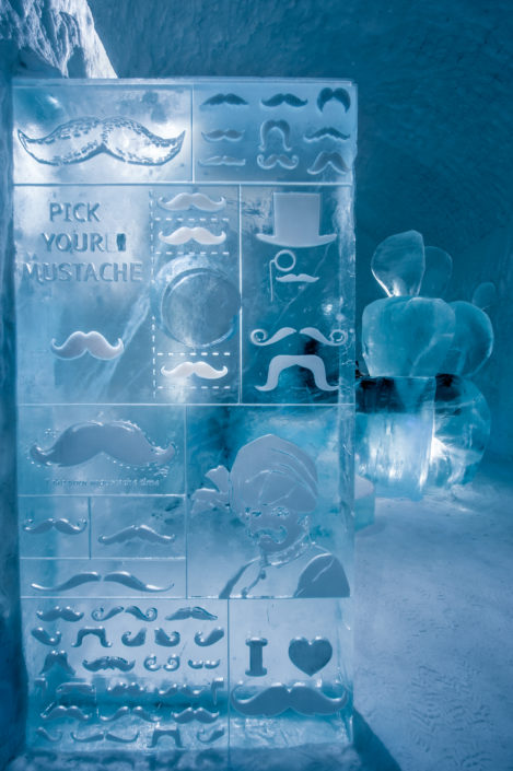 PICK YOUR MUSTACHE! Deluxe suite by Sofi Ruotsalainen & AnnaSofia Mååg / ICEHOTEL 365